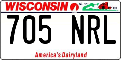 WI license plate 705NRL