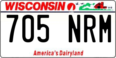 WI license plate 705NRM