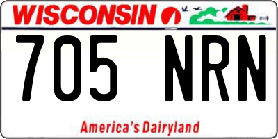 WI license plate 705NRN