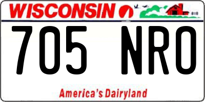 WI license plate 705NRO