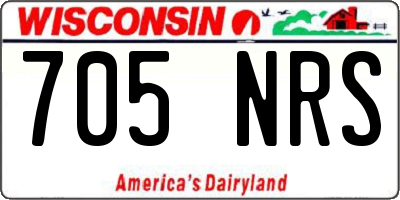 WI license plate 705NRS