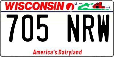 WI license plate 705NRW