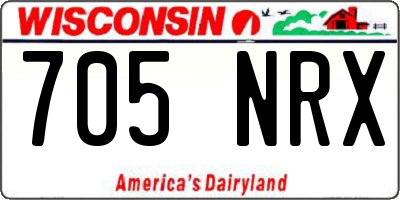 WI license plate 705NRX