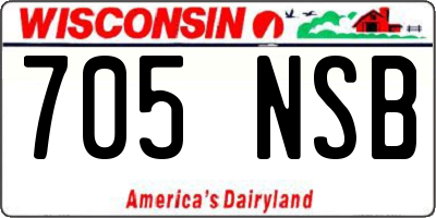 WI license plate 705NSB