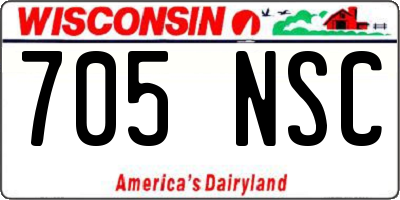 WI license plate 705NSC