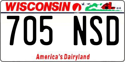 WI license plate 705NSD