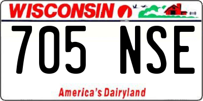 WI license plate 705NSE