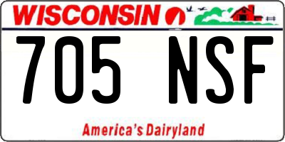 WI license plate 705NSF