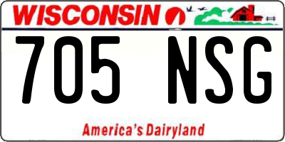 WI license plate 705NSG