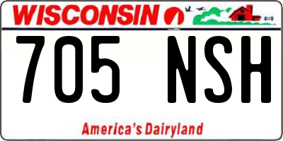WI license plate 705NSH