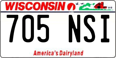 WI license plate 705NSI