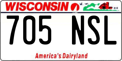 WI license plate 705NSL