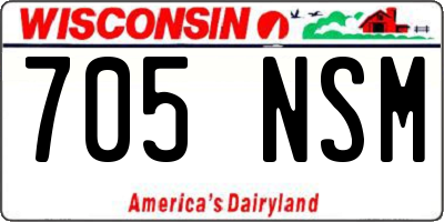 WI license plate 705NSM