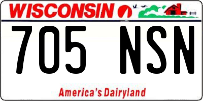 WI license plate 705NSN