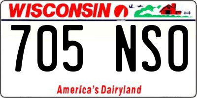 WI license plate 705NSO