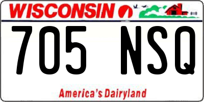 WI license plate 705NSQ