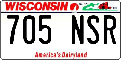 WI license plate 705NSR
