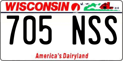 WI license plate 705NSS