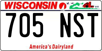 WI license plate 705NST
