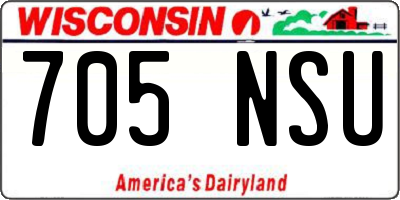 WI license plate 705NSU
