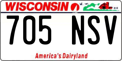 WI license plate 705NSV