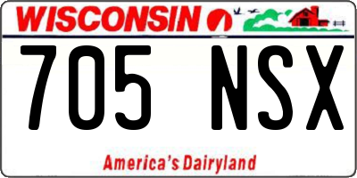 WI license plate 705NSX
