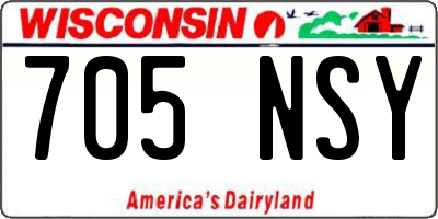 WI license plate 705NSY