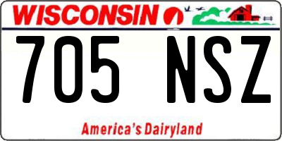 WI license plate 705NSZ