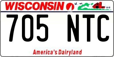 WI license plate 705NTC