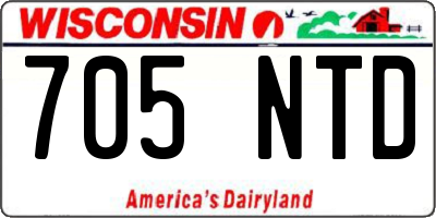 WI license plate 705NTD