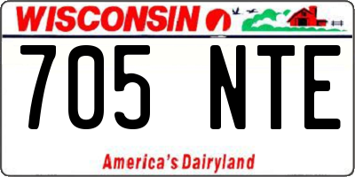 WI license plate 705NTE