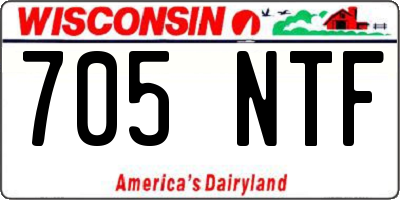 WI license plate 705NTF
