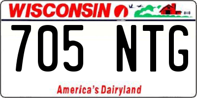 WI license plate 705NTG