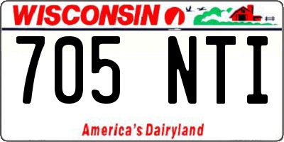 WI license plate 705NTI