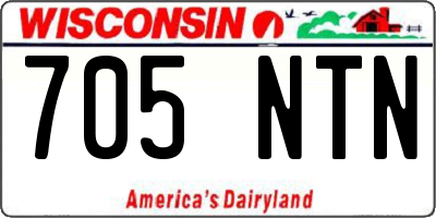 WI license plate 705NTN
