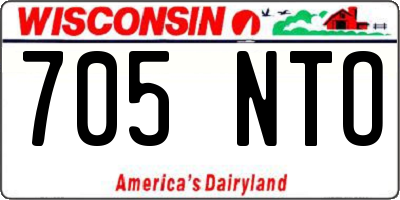 WI license plate 705NTO
