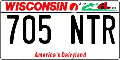 WI license plate 705NTR