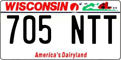 WI license plate 705NTT