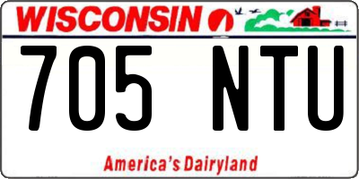 WI license plate 705NTU