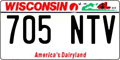WI license plate 705NTV