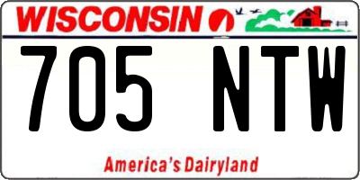 WI license plate 705NTW