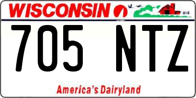 WI license plate 705NTZ
