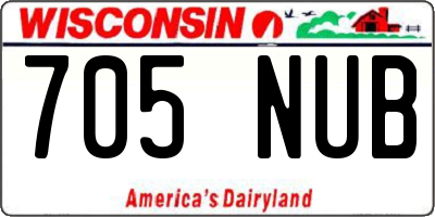 WI license plate 705NUB