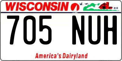 WI license plate 705NUH
