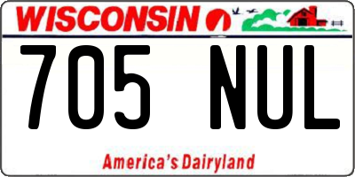 WI license plate 705NUL