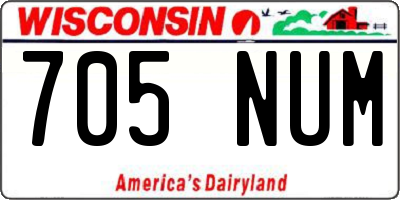 WI license plate 705NUM