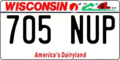 WI license plate 705NUP