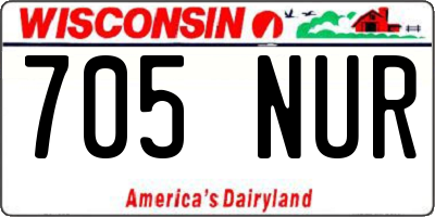 WI license plate 705NUR