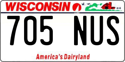 WI license plate 705NUS