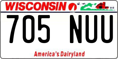 WI license plate 705NUU